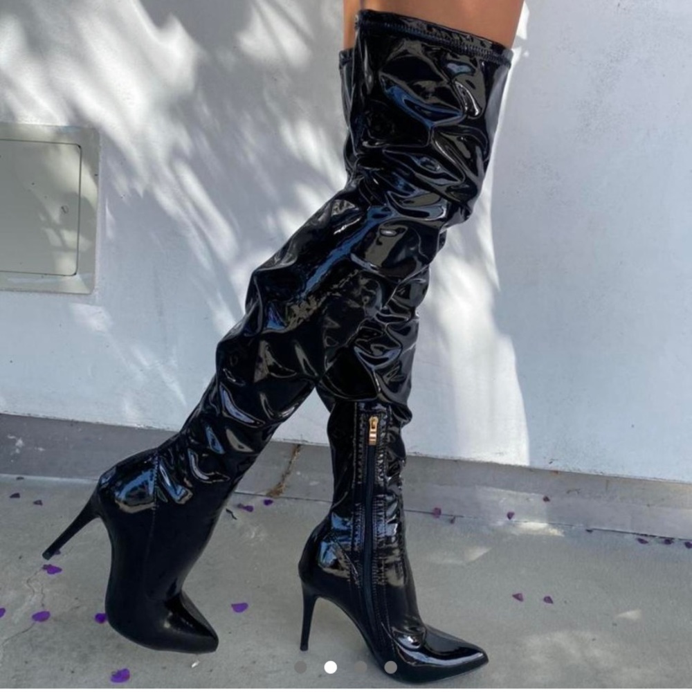 Charol knee high boots size 7